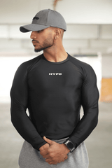 Black Dynamic Compression T-Shirt Full Sleeves - HYPD Sports