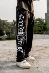 Black Grunge Beat The Odds Straight Baggy Pants