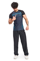 Black Legacy Compression T-Shirt With Blue Print - HYPD Sports