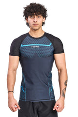 Black Legacy Compression T-Shirt With Blue Print - HYPD Sports