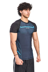 Black Legacy Compression T-Shirt With Blue Print - HYPD Sports