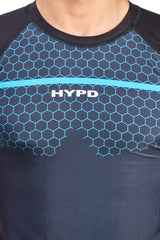 Black Legacy Compression T-Shirt With Blue Print - HYPD Sports