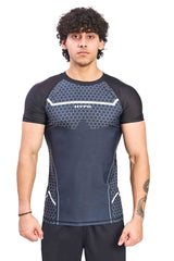 Black Legacy Compression T-Shirt With White Print - HYPD Sports