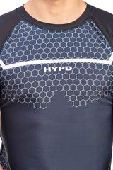 Black Legacy Compression T-Shirt With White Print - HYPD Sports