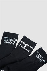 Black Pack of 3 Socks - HYPD Sports