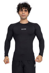 Black Stealth Compression T-Shirt Full Sleeves