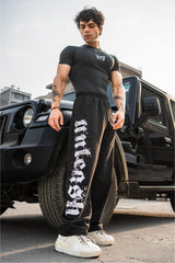 Black Unleash Straight Baggy Pants