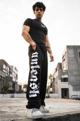 Black Unleash Straight Baggy Pants