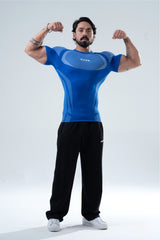 blue hypex seamless compression t shirt for men