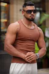 Mocha Signature Ribbed Vest