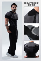 black hypex seamless compression t shirt for mens