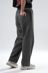 dark grey melange essential straight fit trackpants women