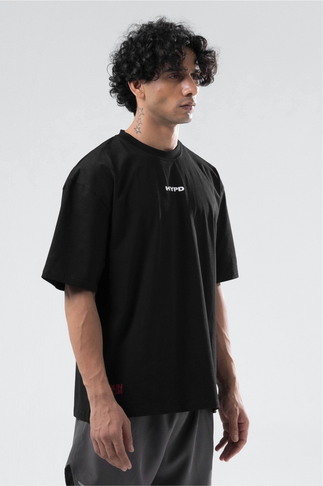 black run club oversized t-shirt men