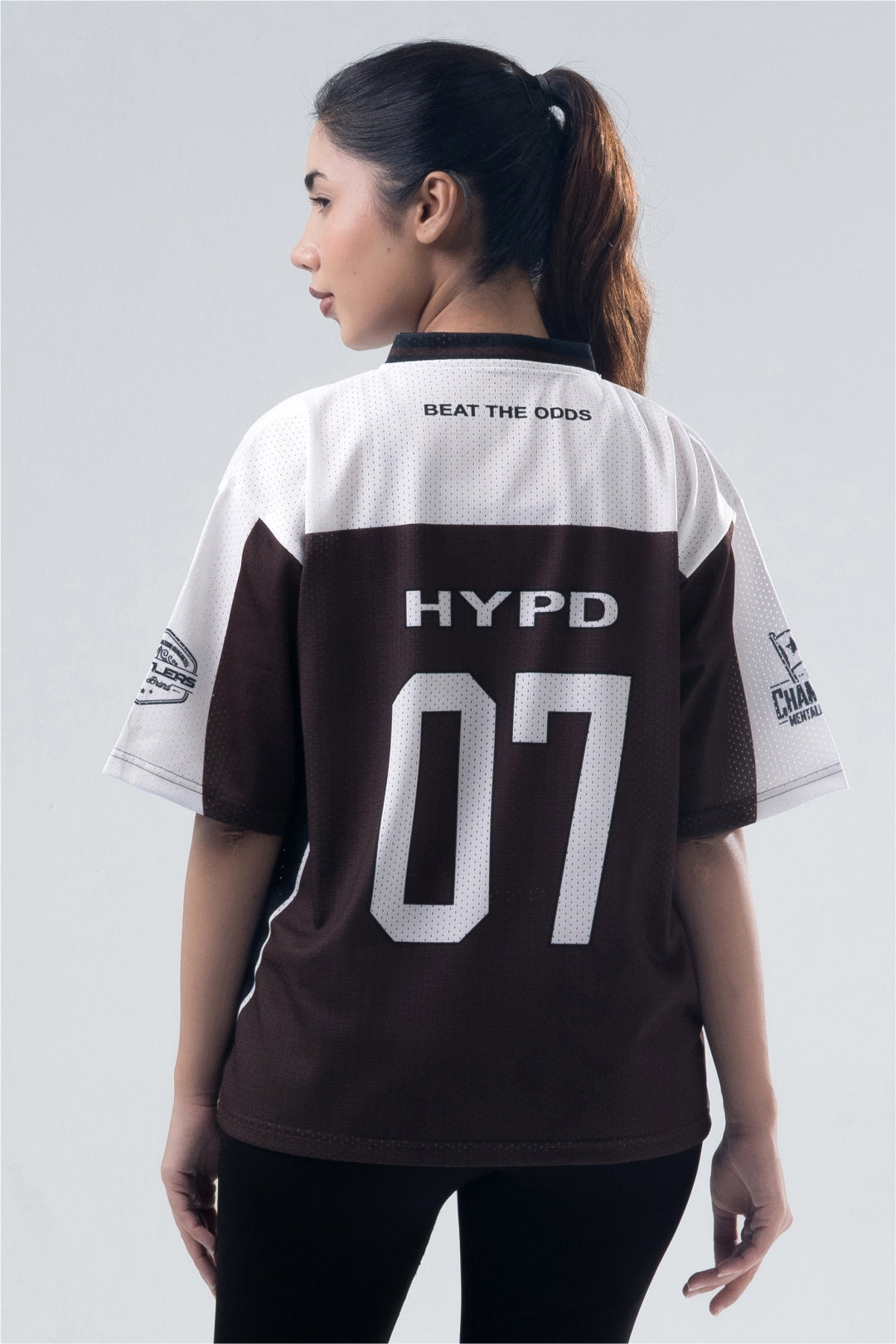 brown champion mentality oversized training jersey women 