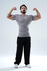grey hypex seamless compression t shirt for mens