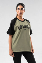 pista/black raglan oversized t-shirt women