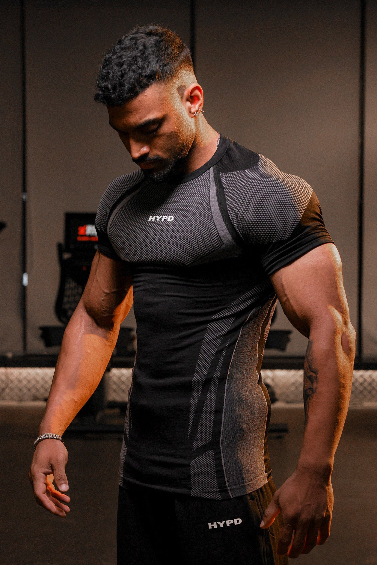 Black HYPEX Seamless Compression T-Shirt for Men