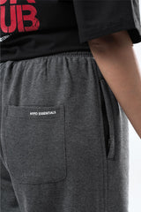dark grey melange essential straight fit trackpants women