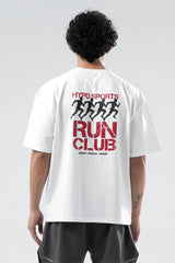 white run club oversized t-shirt men