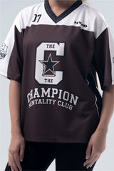 brown champion mentality oversized training jersey women 