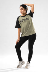 pista/black raglan oversized t-shirt women