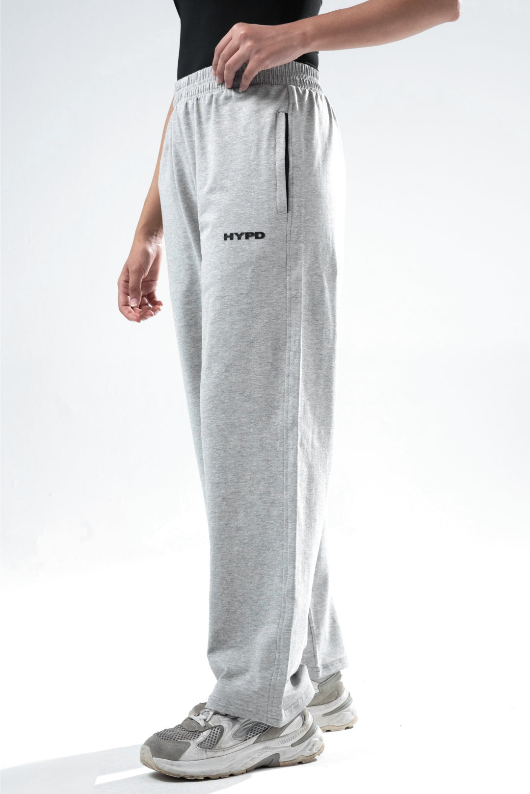 light grey melange essential straight fit trackpants women