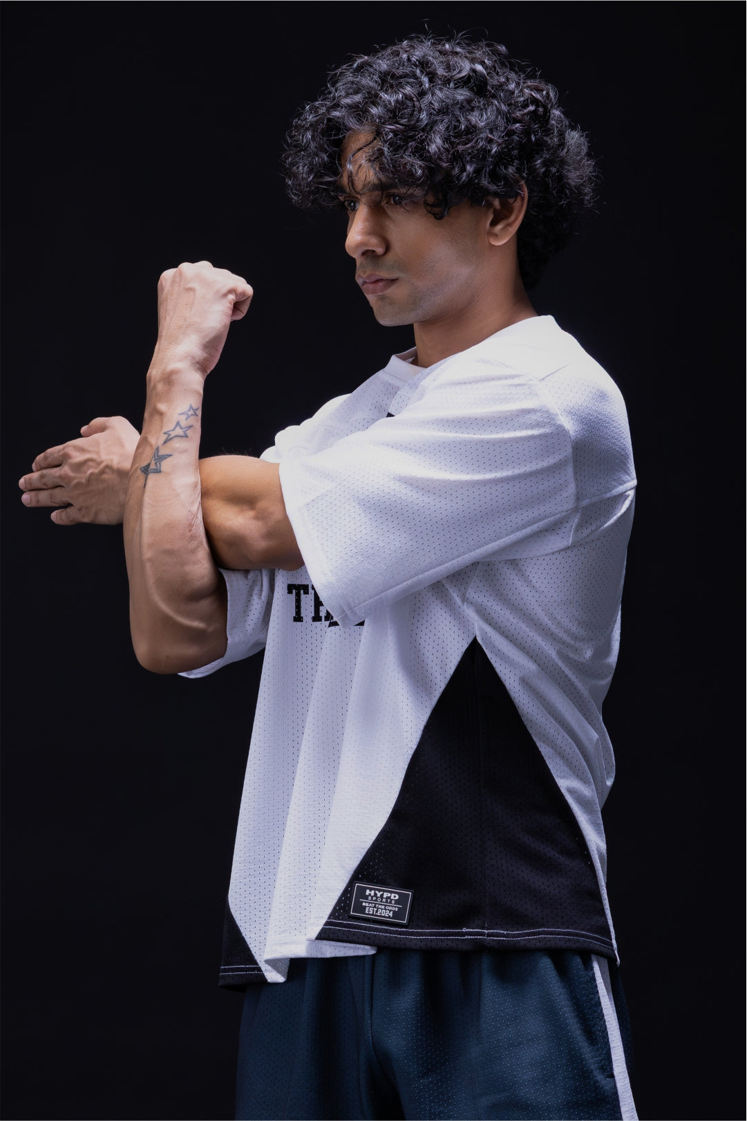 white/black training club mesh oversized jersey mens 