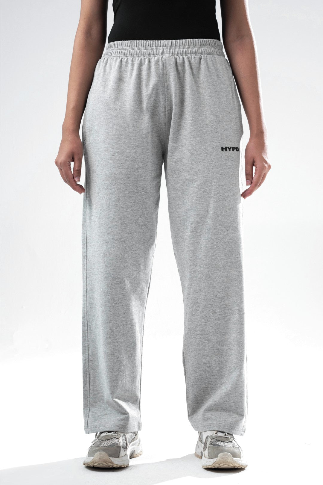 light grey melange essential straight fit trackpants women