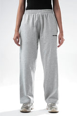 light grey melange essential straight fit trackpants women
