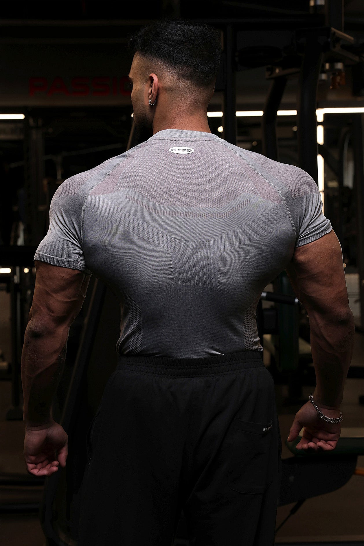 grey hypex seamless compression t shirt for men