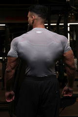 grey hypex seamless compression t shirt for men