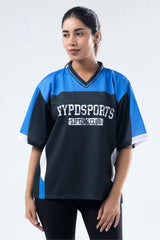 blue lifting club oversized training jersey women 