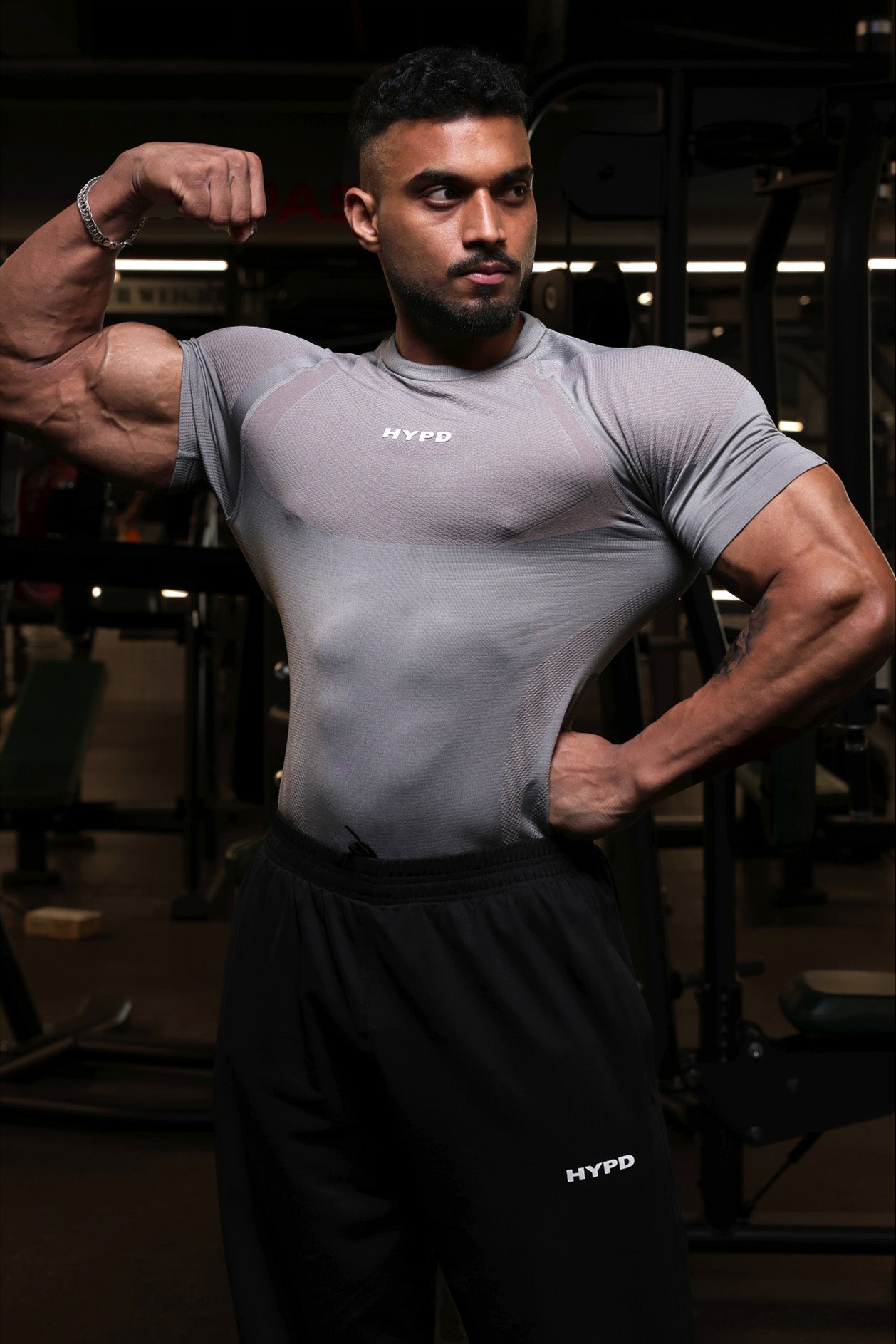 grey hypex seamless compression t shirt for men