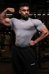 grey hypex seamless compression t shirt for men