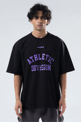 black/purple athletic division oversized t-shirt men