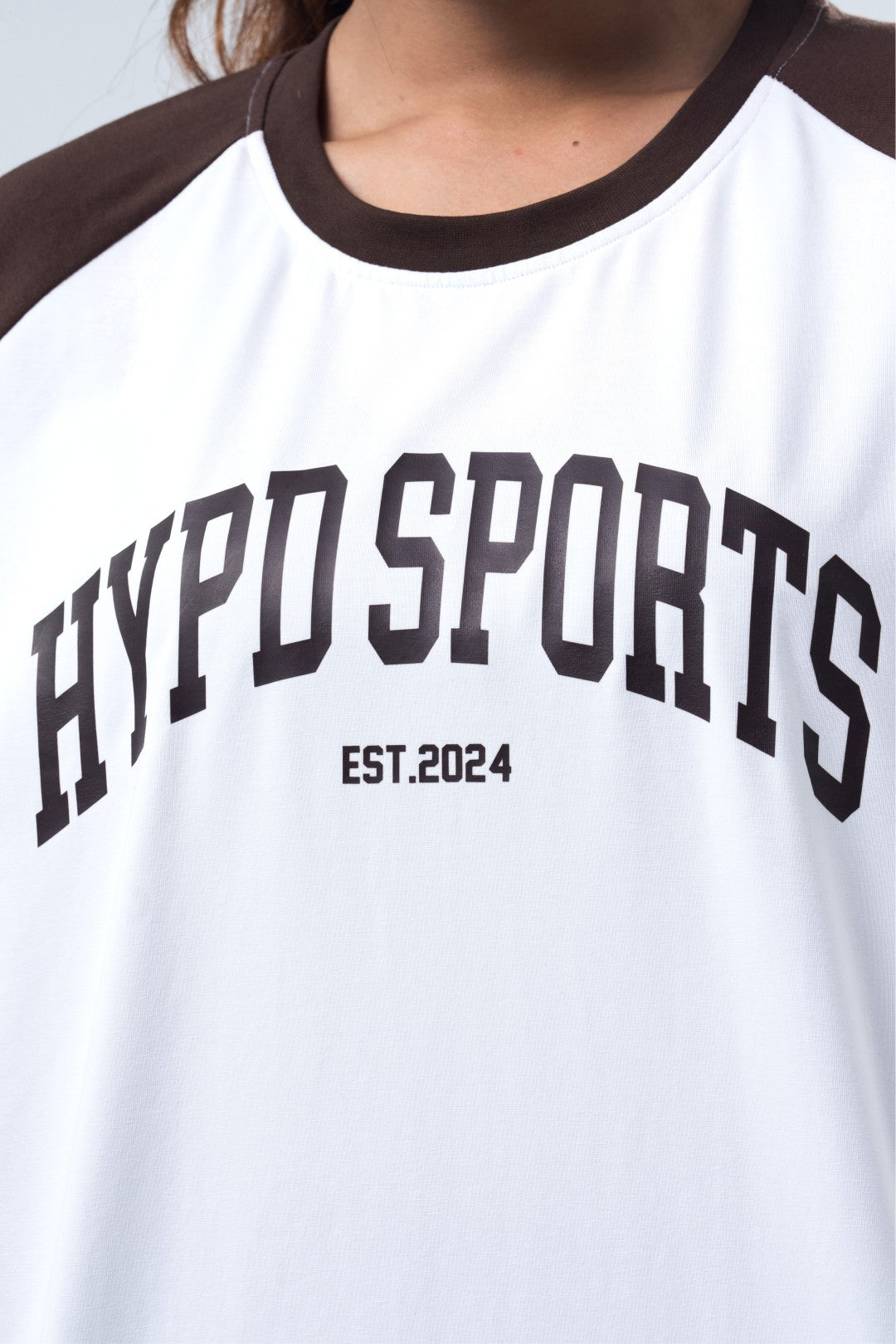 brown/white raglan oversized t-shirt women