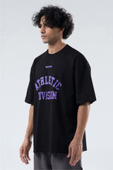 black/purple athletic division oversized t-shirt men