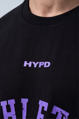 black/purple athletic division oversized t-shirt men