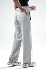 light grey melange essential straight fit trackpants women