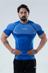 Blue HYPEX Seamless Compression T-Shirt for Men