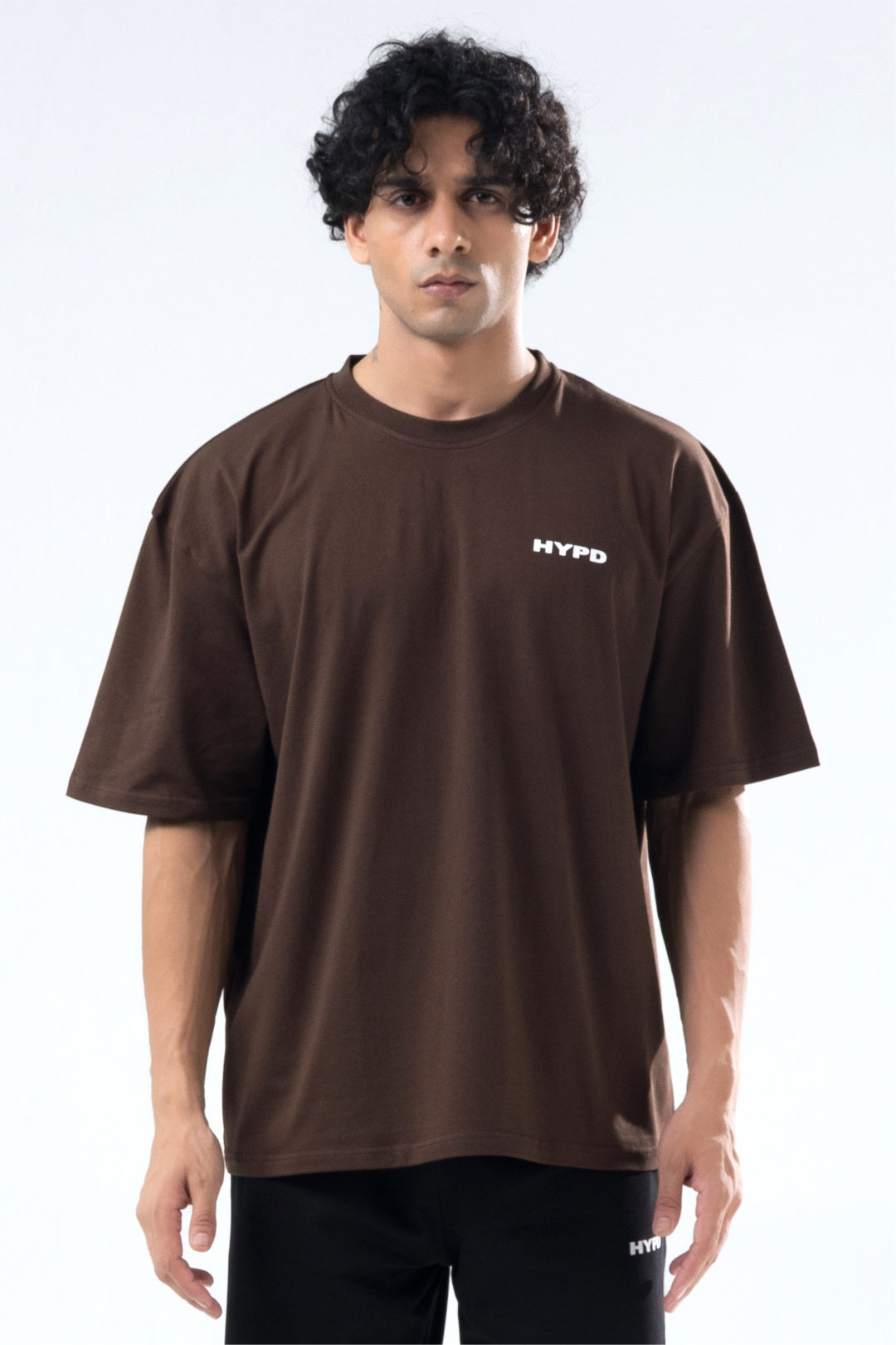 brown essential oversized t-shirt men 