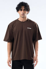 brown essential oversized t-shirt men 