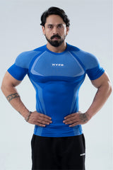 Blue HYPEX Seamless Compression T-Shirt for Men