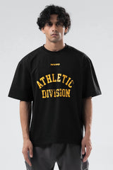 black/yellow athletic division oversized t-shirt men
