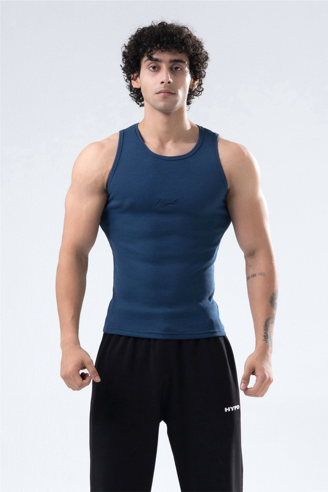 midnight blue signature ribbed vest mens 