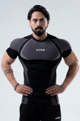 black hypex seamless compression t shirt for mens