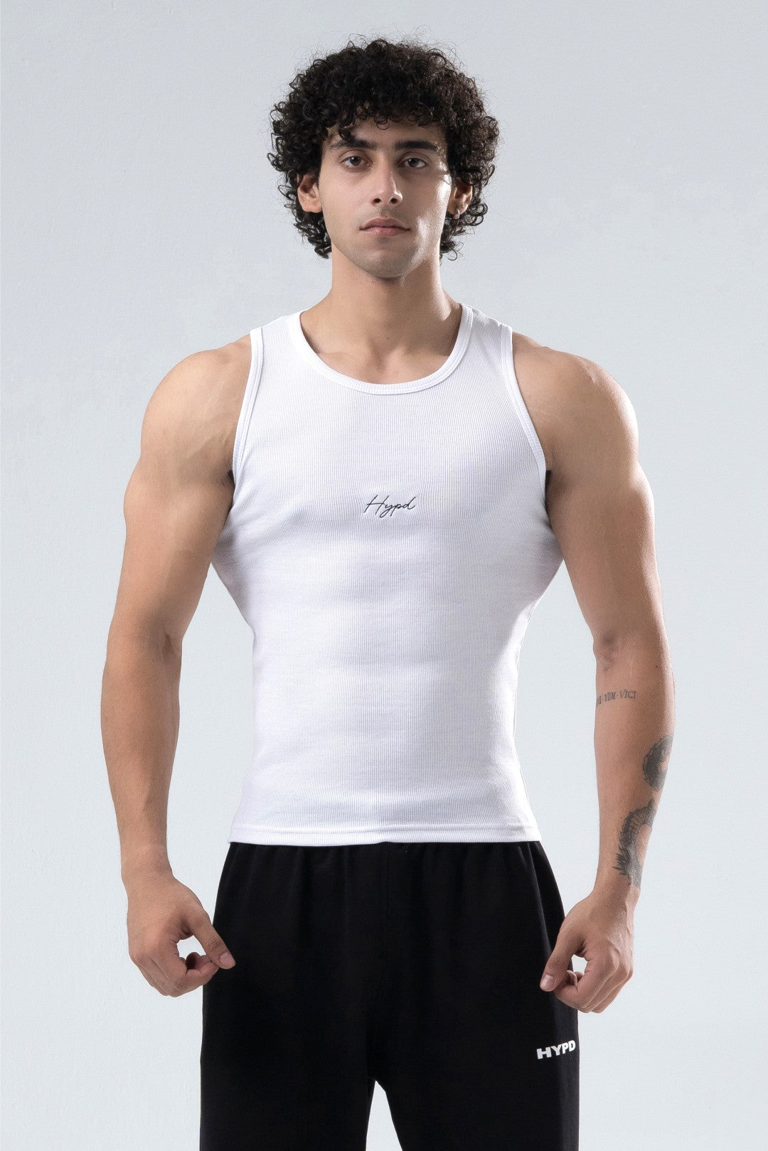 white signature ribbed vest mens 