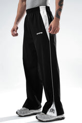 black aero nylon parachute pants men