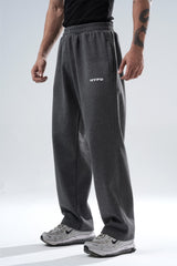 dark grey melange essential straight fit track pants mens 