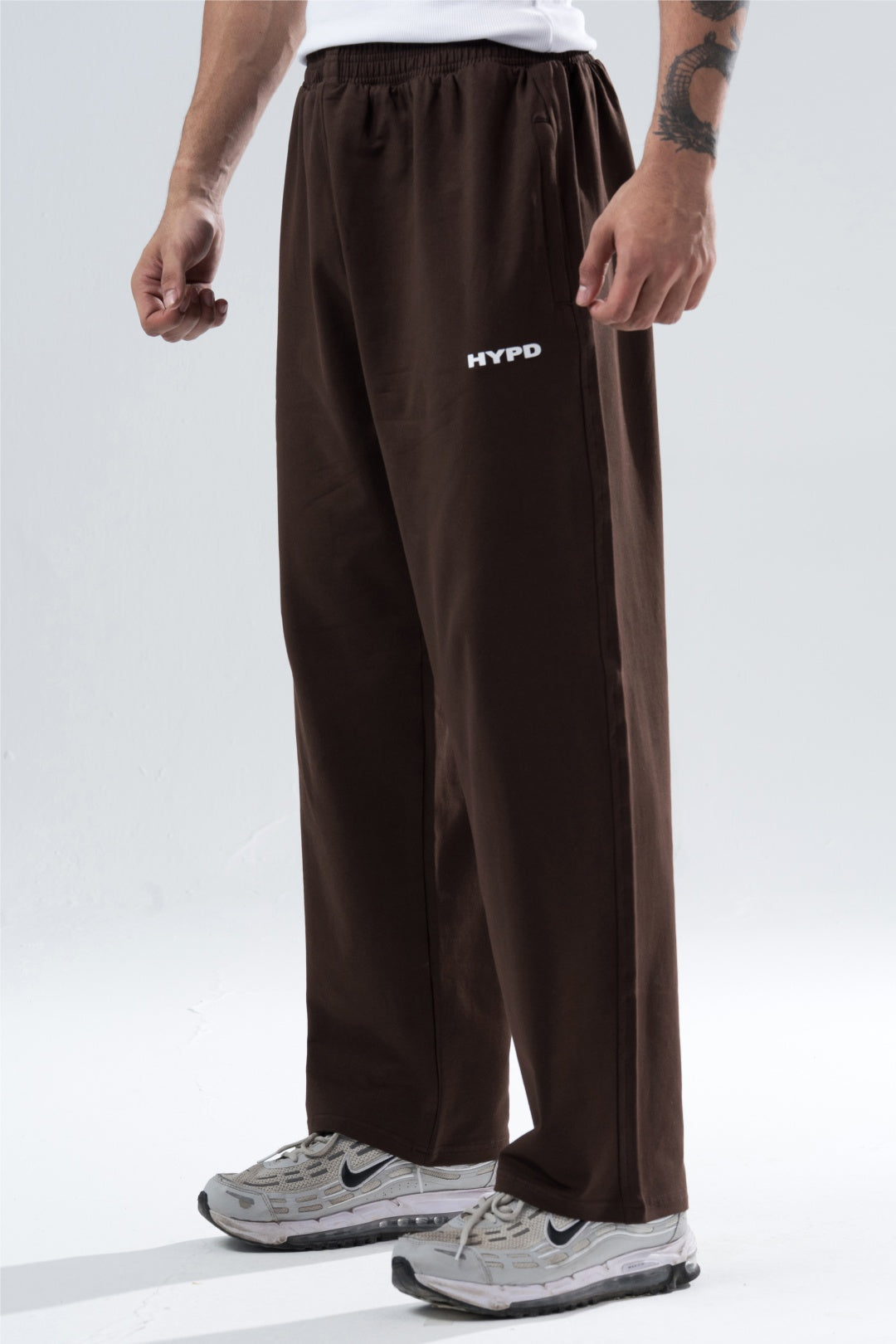 brown essential straight fit track pants mens 